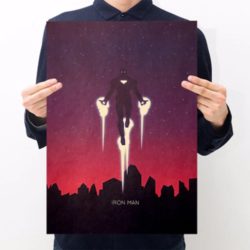 Фильм супер герой Фигурка Железный человек плакат ретро фигурка бар Спальня декоративный постер наклейки Муро для детей