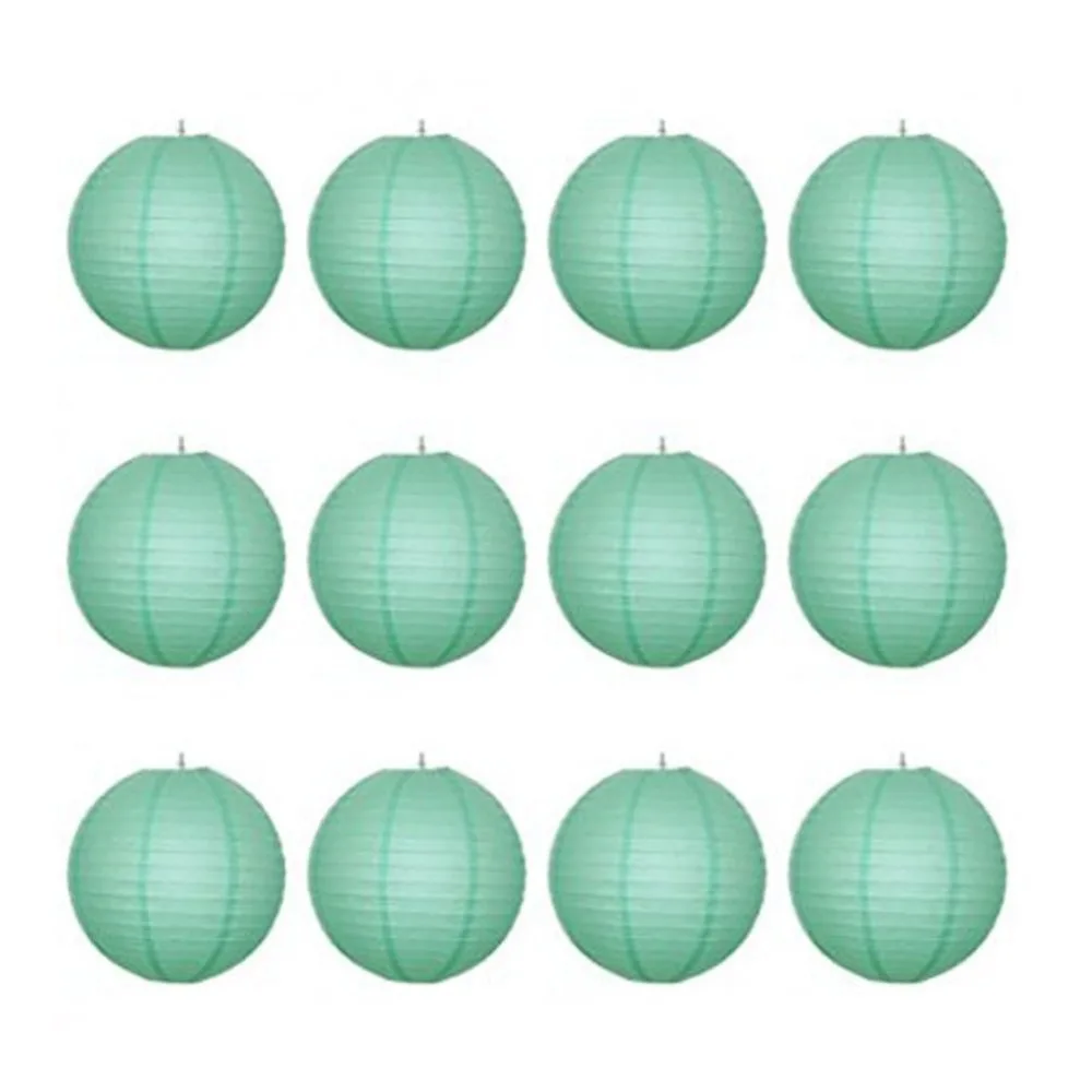 

12pcs Mint Green Chinese Paper Lantern Wedding Birthday Baby Shower Nursery Decoration Holiday Festival Supply