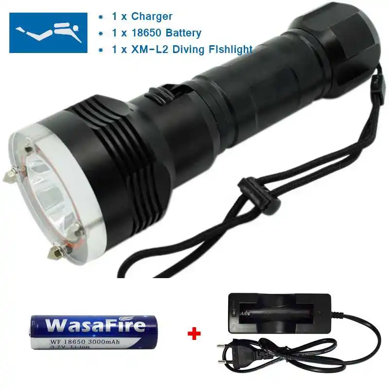 

High Power XM-L2 Flashlight Video Torch LED Diving Flashlights L2 18650 26650 Dive Torchs Light Tactical Lantern Portable Lamp