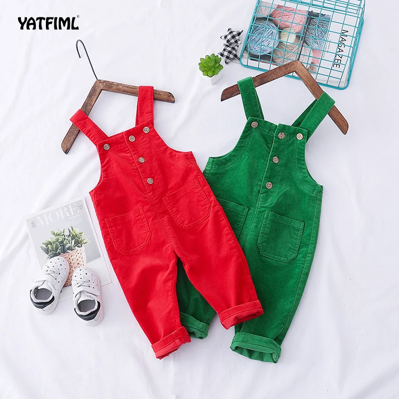 YATFIML/Детские комбинезоны для малышей брюки вельветовый комбинезон Bebe Штаны