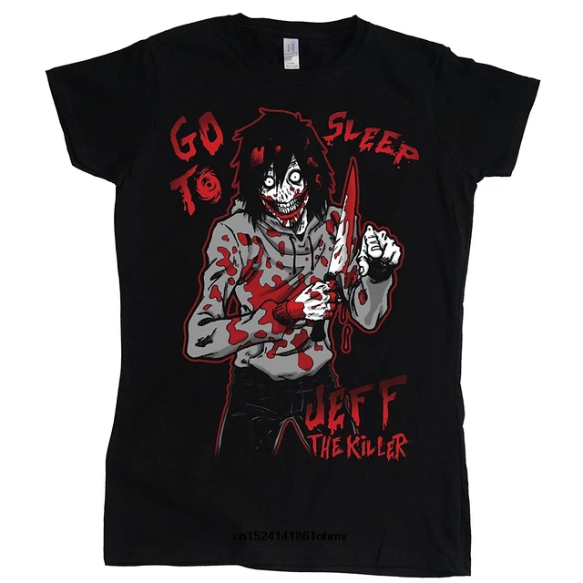 T-shirt de manga curta para homem e mulher, cor branca e preta, Jeff the  killer