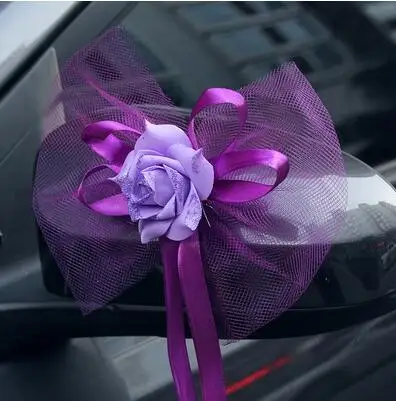 PE Роза сетка кружева шелковая лента Свадьба праздничные поставки украшение автомобиля свадебные цветы - Цвет: purple A