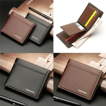 

Hirigin 2019 Men Black Business Leather Wallet Pocket Card Holder Clutch Bifold Slim Purse