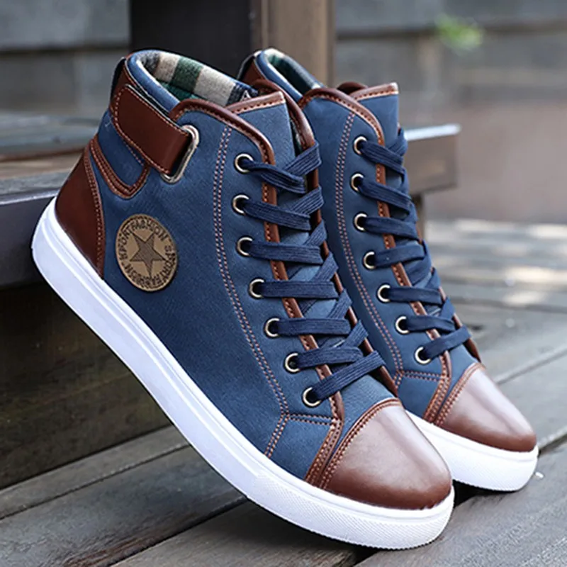 Мужская обувь Sapatos Tenis Masculino Мужские осенне зимние кожаные ботильоны со шнуровкой