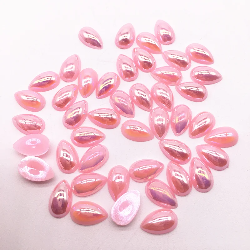 6x10/8x12/10x14/13x18mm Flatback Half Teardrop Shape Plastic ABS Imitation Pearl Beads For Jewelry Craft Scrapbook Decoration - Цвет: 08