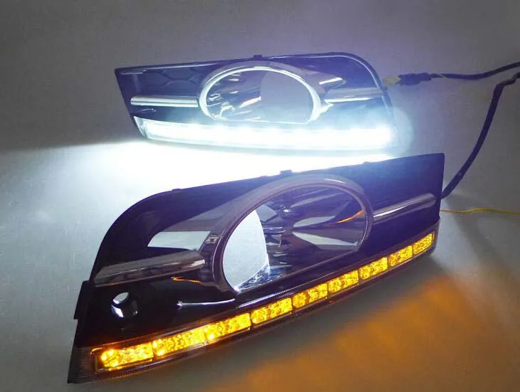 

LED DRL daytime running light front fog lamp with yellow flicker turn signal For Chevy Captiva 2009-2014