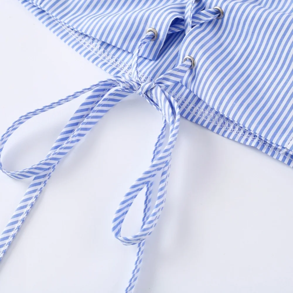 Hollow Out Off Shoulder Bow Short Flare Sleeve Tank Crop Top_5