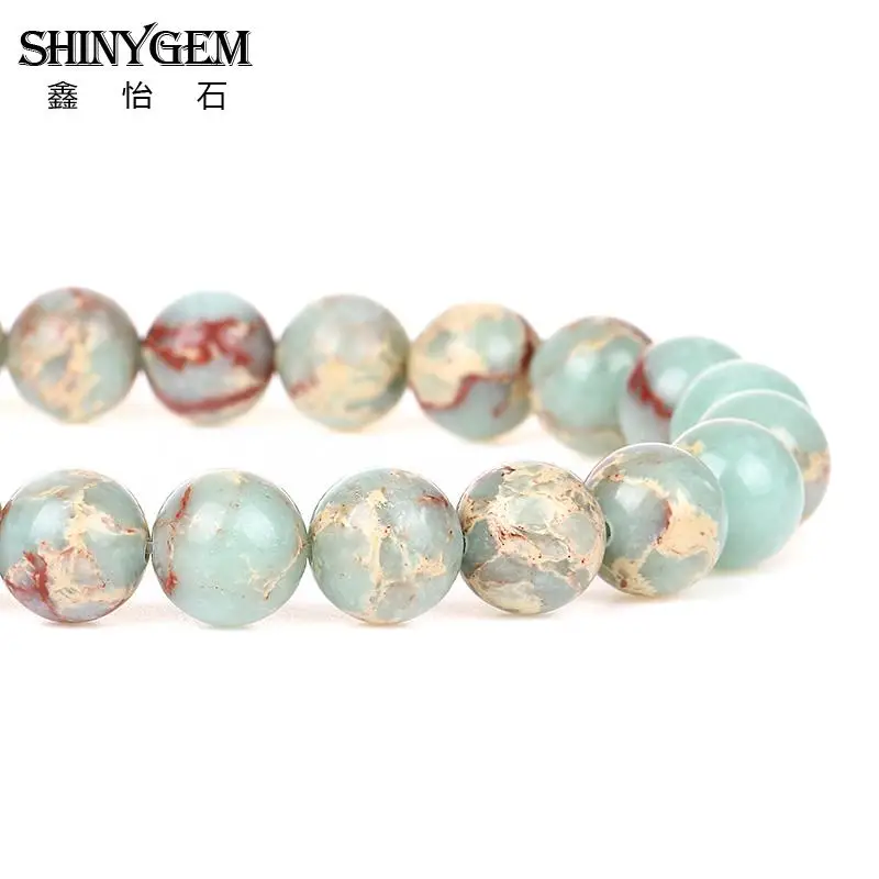 ShinyGem 4/6/8/10/12 мм круглые змеиные бусины уникальный синий зеленый морской осадок