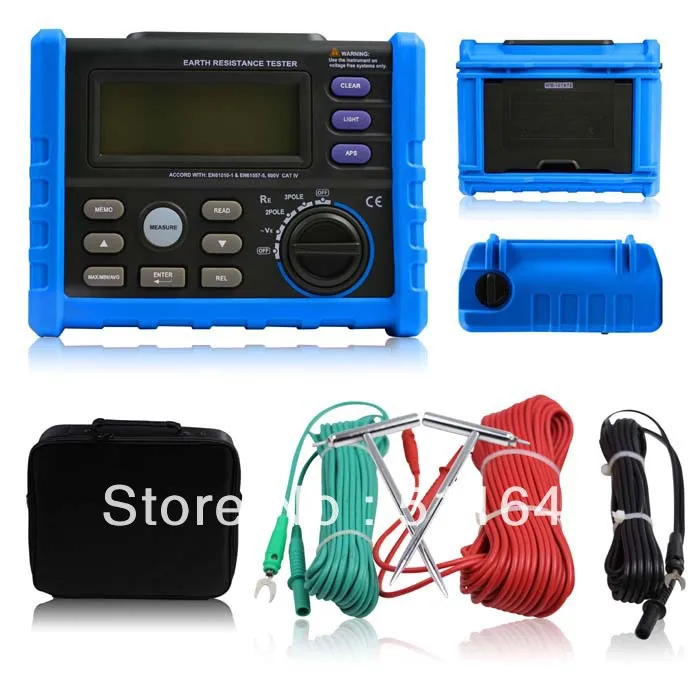 New AER01 Digital Ground Earth Resistance Voltage Tester Meter 04K ohm