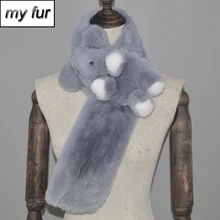 Детский Настоящий мех кролика шарф мех кролика Рекс червь и мягкий шейный платок детские шарфы с кроличьим мехом в розницу