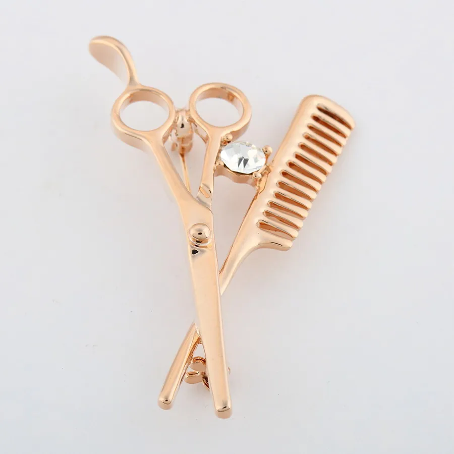 ZOSHI Comb Scissors Brooch Hat Collar Clips Bijoux 