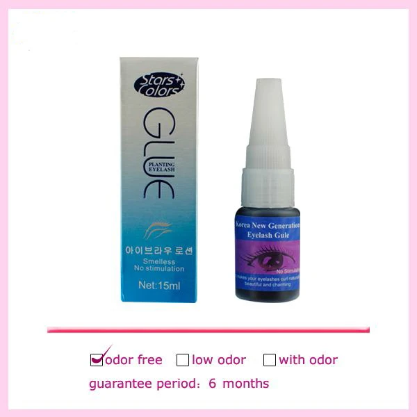 Odor Free Fast Dry Black Eyelash Glue 15ml Individual False Eyelashes