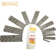 Скидка 20% 55 шт. HSS M2(6542) Спиральные сверла Jobber сверло для обработки металла нержавеющая сверла 1 мм-6,5 мм