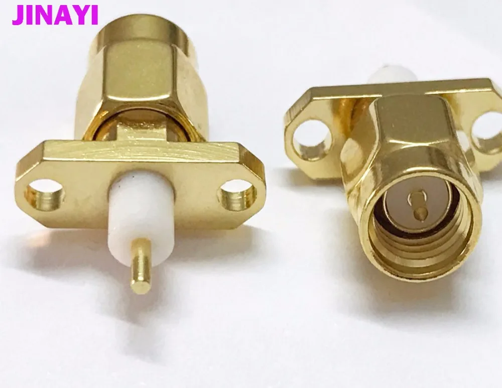 50pcs SMA male plug 2 hole panel mount short dielectric solder post RF