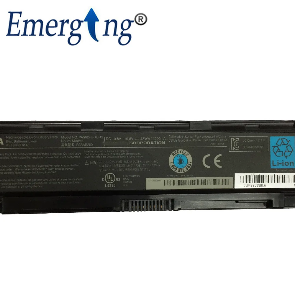 10,8 V 48Wh ноутбук аккумулятор для Toshiba Satellite C855D C55 C50 PA5024U PA5109 L800 L830 PA5024-1BRS PABAS260