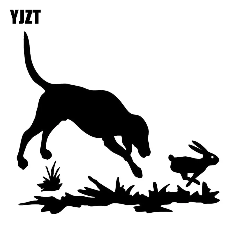 099 40 De Descuentoyjzt 152136 Cm Calcomanía De Conejo Y Perro Ventana De Caza Pegatinas De Vinilo De Dibujos Animados Divertidos Calcomanías