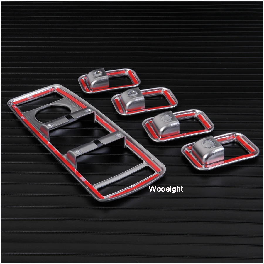 5Pcs Car Matt Chrome Interior Window Switch Button Frame Trim Panel Cover For Mercedes Benz C ML GLK Class W176 W246 W204 W212 (7)