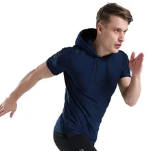 Для мужчин бег куртка Спорт Sleevesless T облегающая футболка Фитнес Гольфы спортивные Светоотражающие спортивное пальто для бега куртка с капюшоном