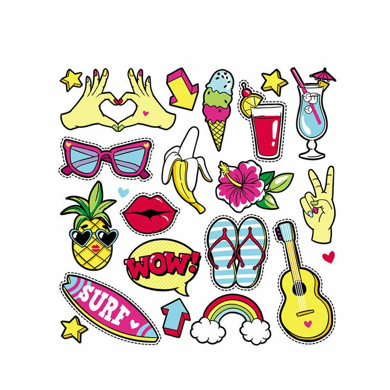 

Fashion Iron-On Transfer Summer Fruits Easy Print By Household Irons Parches Ropa T-Shirt Diy Decoration 2018 New Appliques