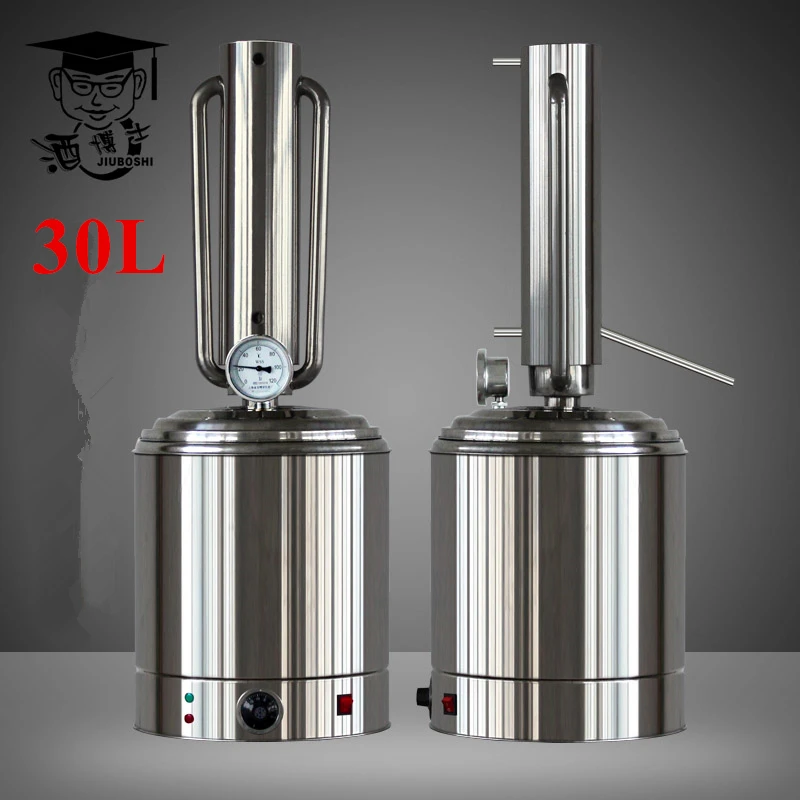 Electric Heating Stainless Steel Home Wine Brewing Equipment 30L Thicken Bottom Distillation
