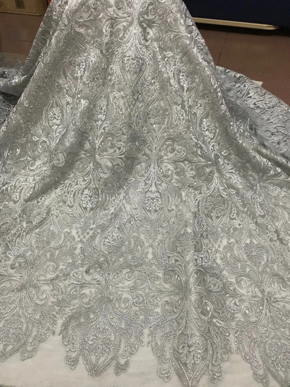 

high quality SYJ-5317 embroidery tulle mesh lace fabric for wedding dress/evening dress