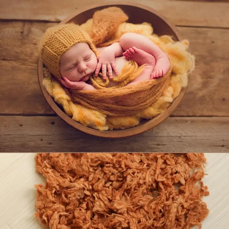 

100%Wool Newborn Photography Props Basket Filler, Chunky Baby Blanket Newborn Phote Props Blanket New Fashion Colours Filler