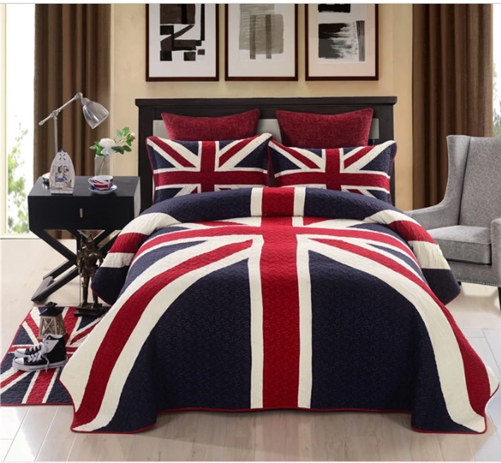 Edredones de algodón con bandera de Reino Unido, conjunto de ropa de cama  de lujo, cubrecamas de retales, color rojo y azul marino, tamaño  King|cotton quilt|bedcover quiltflag quilt - AliExpress