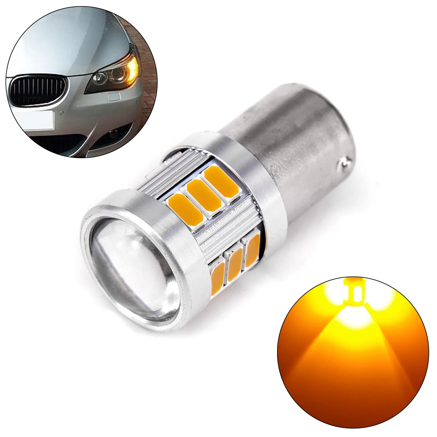 2 шт. ошибок желтый 18-SMD BAU15S 7507 светодиодный сигнальная Поворотная лампа задние фонари