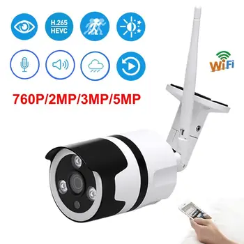 

HD 720P/1080P/3MP/5MP WiFi IP Camera Wireless Mic IR Night Outdoor Onvif Bullet
