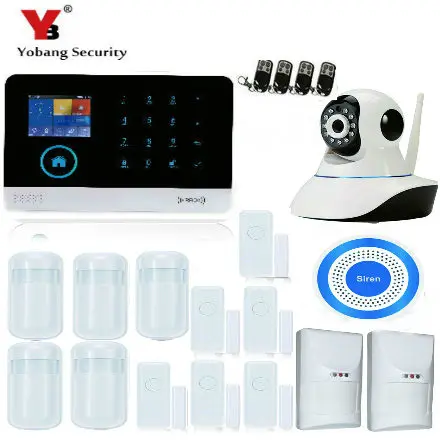 

Yobang Security APP Control Wireless Wifi GSM SMS Intruder Security Alarm System Video IP Camera Pet Friendly Motion Sensor