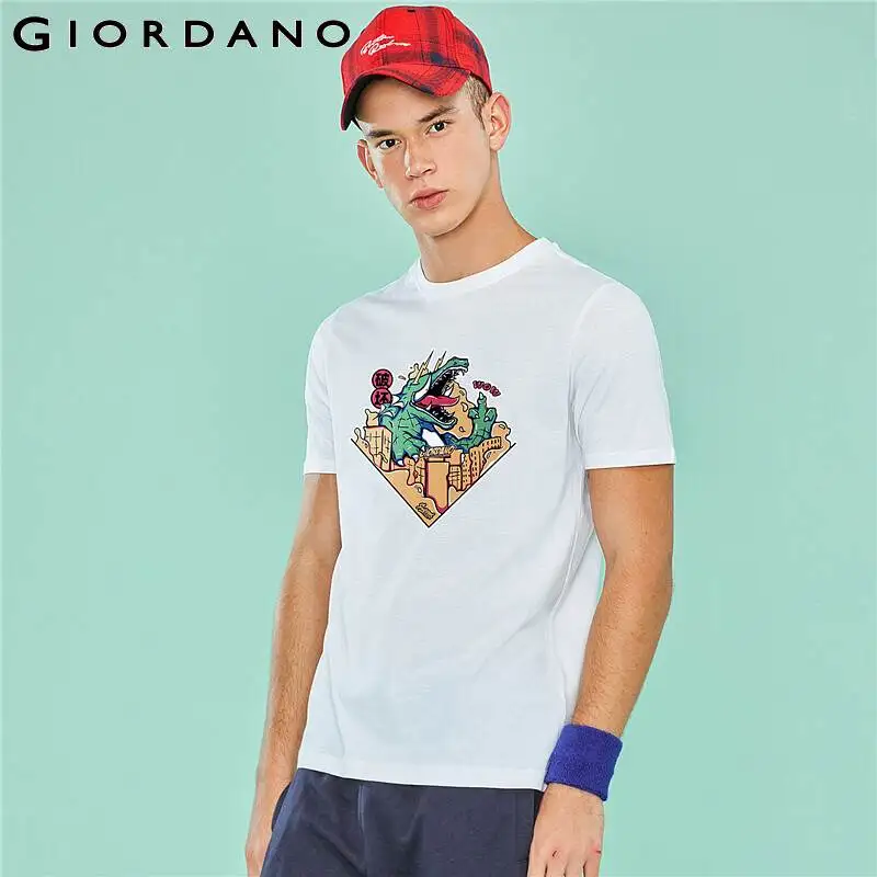 Giordano Men Tshirt Supzeol Serie Printed Animal Patterns Stylish Short-sleeve Summer Camiseta Masculina | Мужская одежда