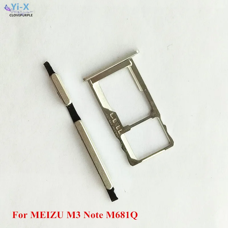 

1Set New Side Power Volume Key Buttons + SIM Card Tray Slot Holder Adapter for Meizu M3 Note M681Q Repair Parts