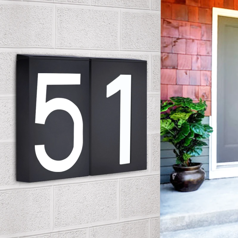 

LED House Number Solar Power Digital Hotal Door Wall Solar Light Address Number Sign Lamp Custom Street Number Plaque