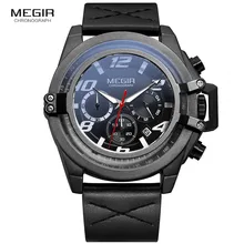 MEGIR Men’s Casual Sport Quartz Watch Mens Watches Top Brand Luxury Quartz-Watch Leather Military Watch Wrist Male Clock Drop