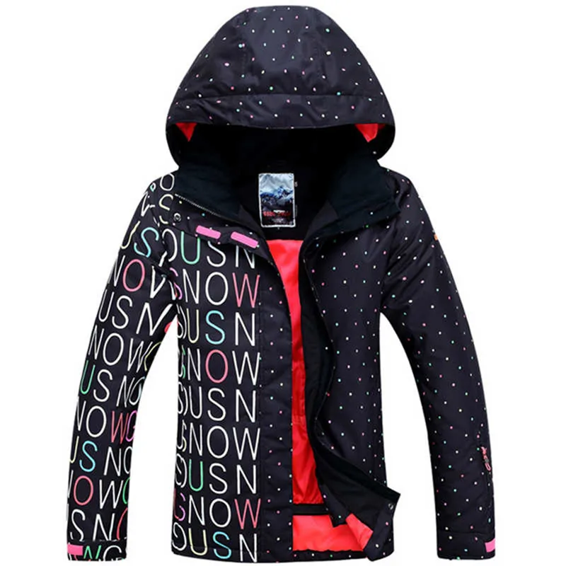 GSOU Лыжная куртка женская уличная профессиональная куртка для сноубординга Водонепроницаемая модная ветрозащитная-30 градусов женские лыжные куртки - Цвет: A