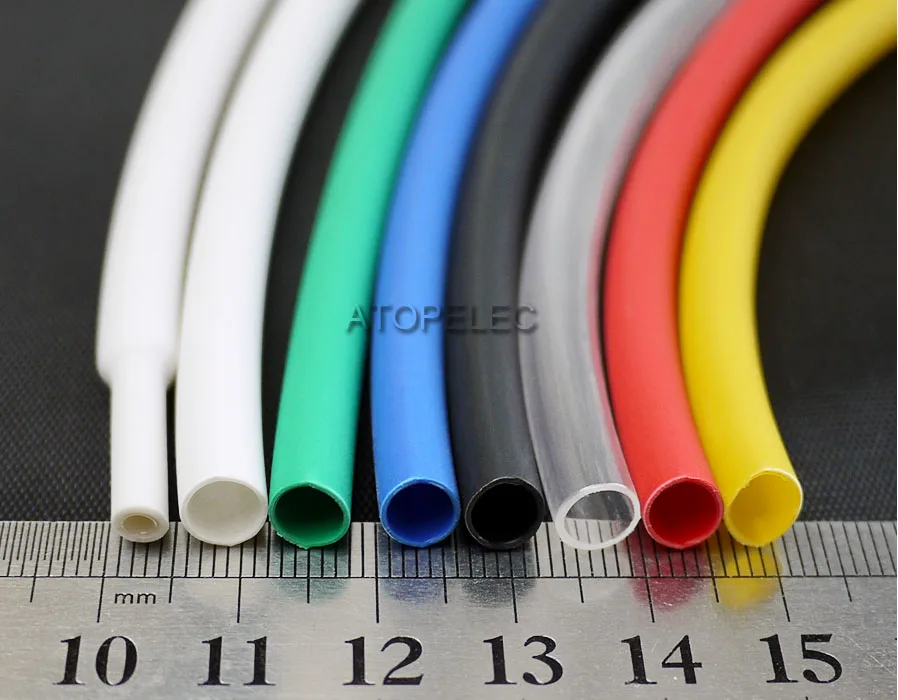 verde Heatshrink 2:1 Tubo Tubo manga de envolver Rojo claro blanco Φ3mm Azul Negro