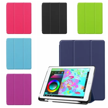 

Case for New iPad 9.7" 2018 PU Leather Folding Holder Wake Up Capa With Original Card Slot for Apple iPad 9.7" Smart Cover Case