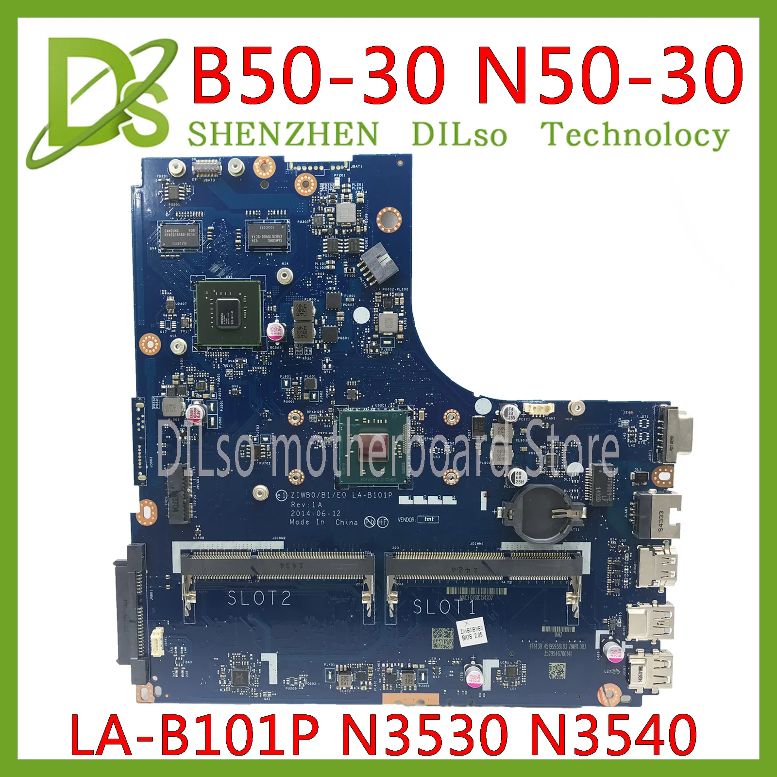 KEFU ZIWB0/B1/E0 LA-B101P для lenovo B50-30 N50-30 материнская плата N3530/N3540 LA-B101P процессора Rev: 1A тест материнской платы