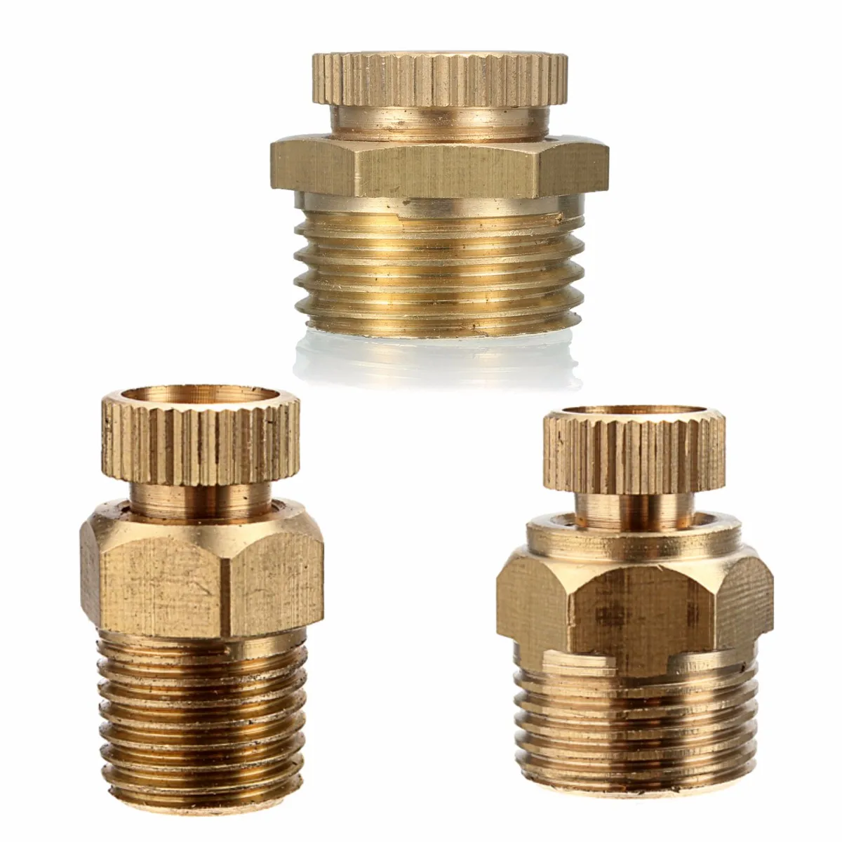 1 Pcs Air Compressor Male Threaded Water Drain Valve Brass Tone PT 1/2 ...