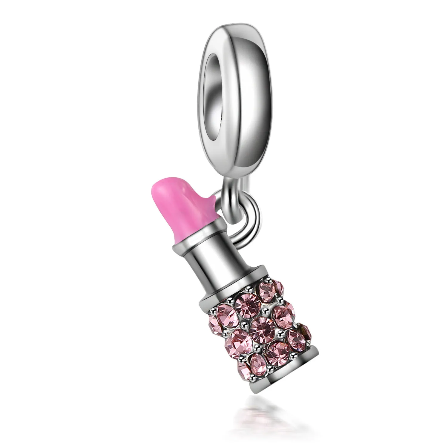 

Crystal lipstick pendant creative diy alloy large hole beads bracelet pendant DGB264