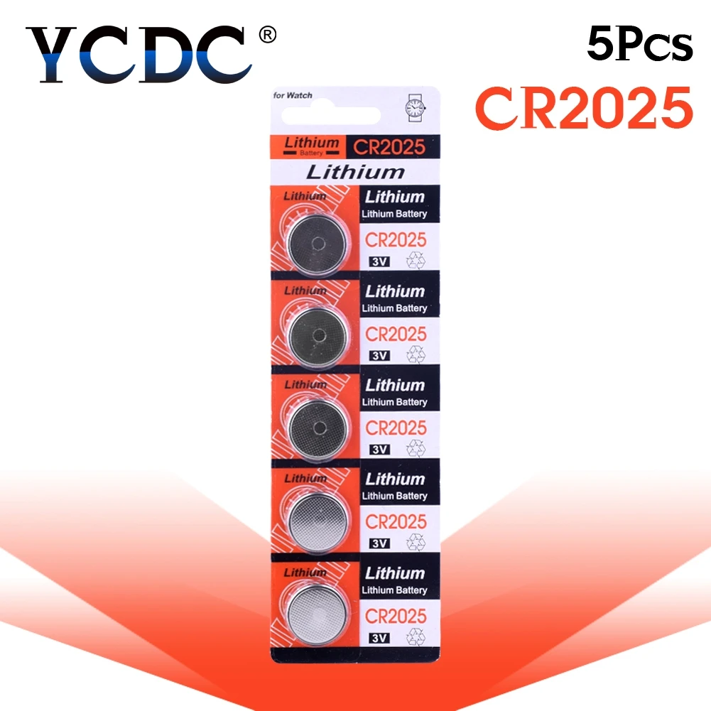 5 шт. упак. батарейки CR2025 DL2025 BR2025 KCR2025 литиевая монета 3 в CR 2025 для часов электронных