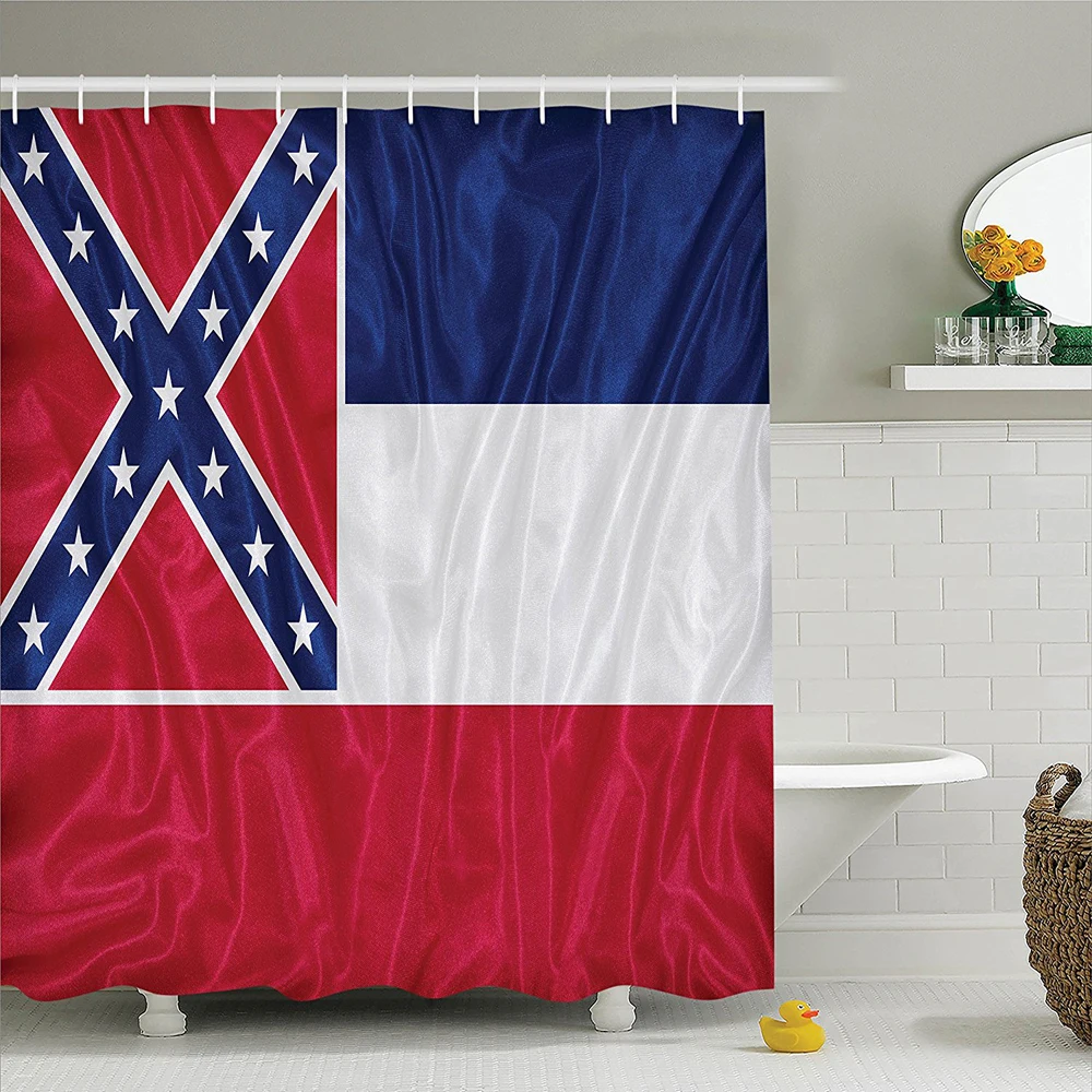American Mississippi Flag Square Colorful Horizontal Stripe Honor