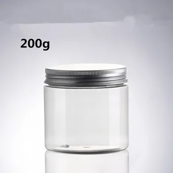 

200g Plastic Pot with Aluminum Lid, Good Sealing Plastic Jar Cosmetic Cream Jar, Plastic Packing Container