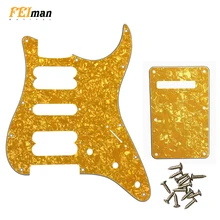 Pleroo Guitar parts st pickguards For fender Classic player Stratocaster HSH Electric guitar Scratch Plate with back plate