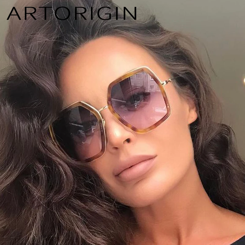 

ARTORIGIN Fashion Sunglass Women Oversized Hexagon Large Frame New 2017 Glasses UV400 Female Oculos AT9103