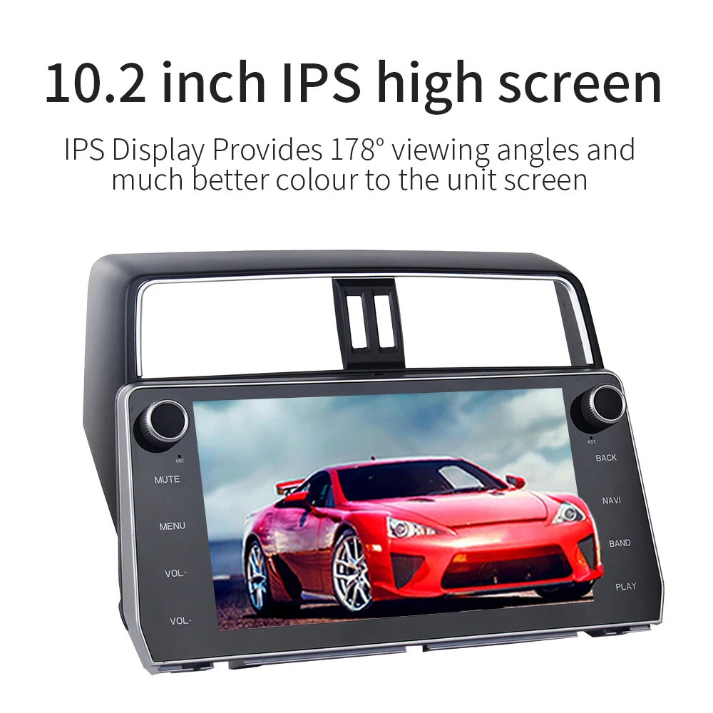 Excellent Dasaita 10.2" IPS TDA7850 2 Din Car Android Radio Android 9.0 for Toyota New Prado 2018 GPS Navigation MP3 32G ROM Octa Core 2