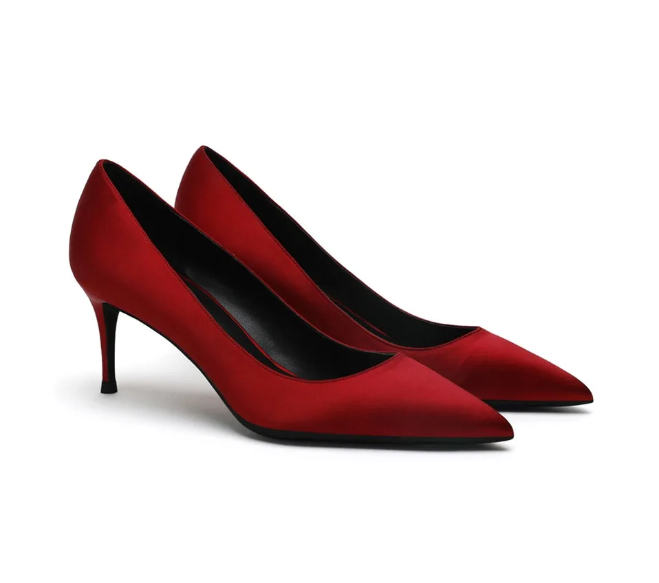 KATELVADI/женские туфли-лодочки женские туфли на шпильке 6,5 см; chaussure femme Talon; черные свадебные туфли на высоком каблуке K-327