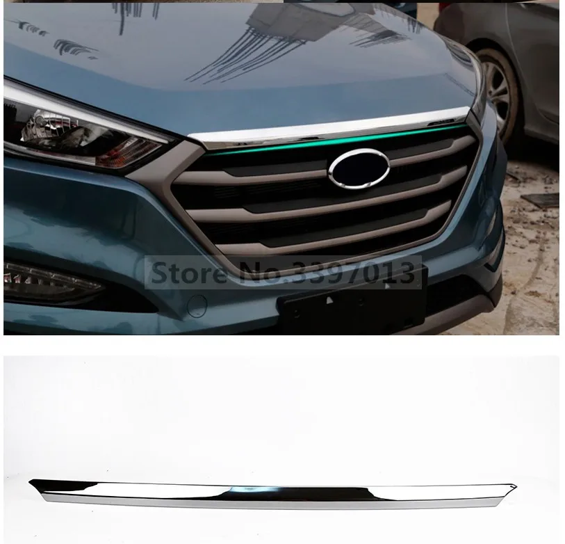 Для 2015 2016 2017 Hyundai Tucson ABS хром передняя крышка капота отделка Гриль литье тела