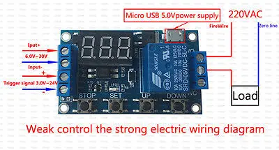Details about / Micro USB 5V LED Automation Delay Timer Control Switch Relay Module Display New