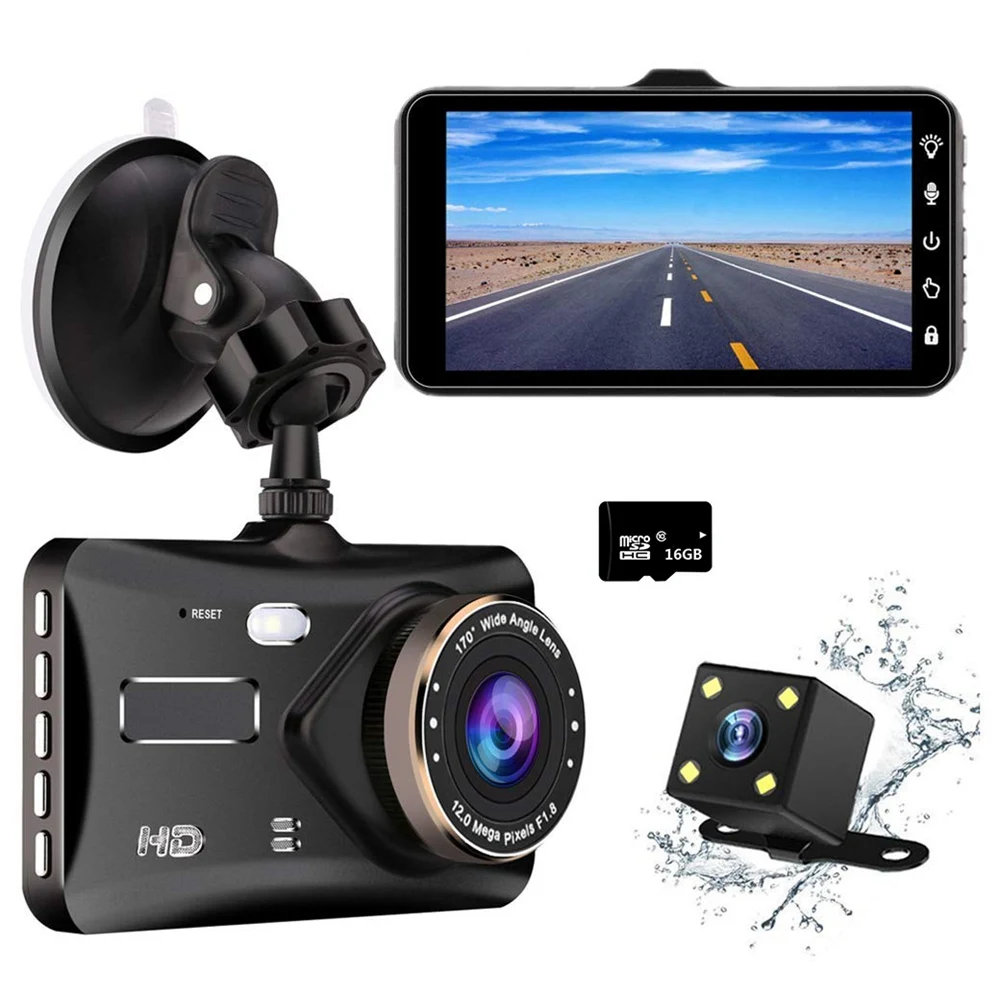 

4-inch Full Touch Screen 1080P HD Dual Lens Video Recorder Registrator Car DVR Camera Night Vision Driving Recorder Dash Cam